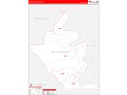 W. Baton RougeParish (County), LA Wall Map Zip Code Red Line Style 2023